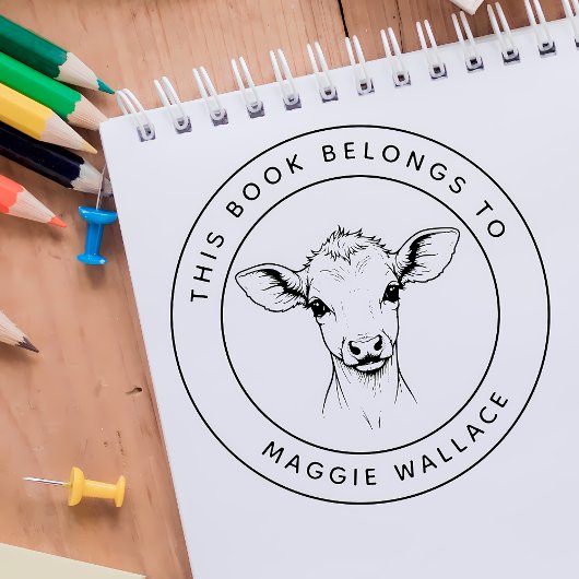 Tampons Encreurs Calf Bébé Personnalisé Ce livre appartient au nom 