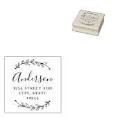 Tampons Encreurs Calligraphie de couronne botanique Nom de famille  (Tamponné)