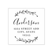 Tampons Encreurs Calligraphie de couronne botanique Nom de famille  (Impression)