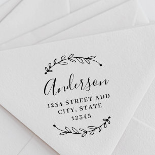 Tampons Encreurs Calligraphie de couronne botanique Nom de famille 