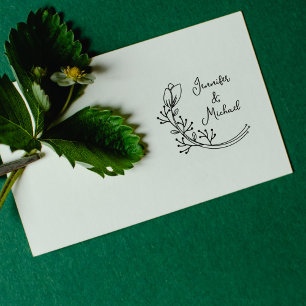 Tampons Encreurs Calligraphie moderne Mariage floral
