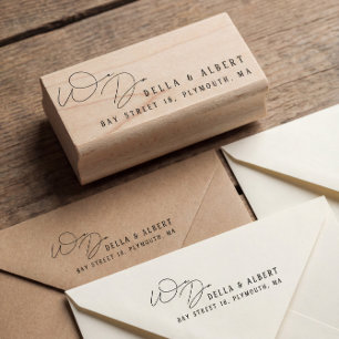 Tampons Encreurs Calligraphie moderne Nous faisons Adresse de retou