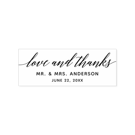 Tampons Encreurs Calligraphie moderne Script Amour et Merci Mariage (Impression)