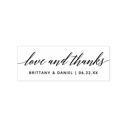Tampons Encreurs Calligraphie moderne Script Mariage Amour et Merci (Impression)