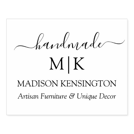 Tampons Encreurs Calligraphie Monogramme artisanal ou Ajouter un lo (Impression)