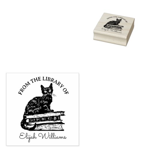 Tampons Encreurs Calligraphie personnalisée du nom, livre de chat d (Tamponné)