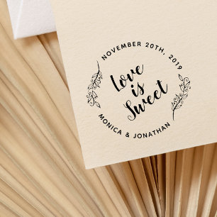 Tampons Encreurs Calligraphie personnalisée Love Is Sweet Mariage b