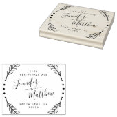 Tampons Encreurs Calligraphie rustique Mariage de couronne Adresse  (Tamponné)