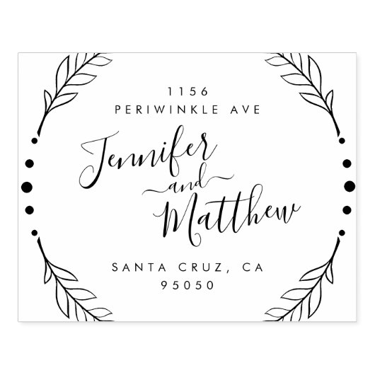 Tampons Encreurs Calligraphie rustique Mariage de couronne Adresse  (Impression)