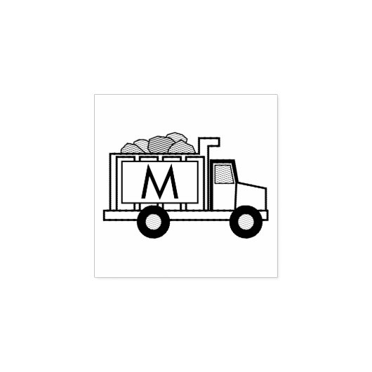 Tampons Encreurs Camion garçon's mignon Monogram initial (Impression)