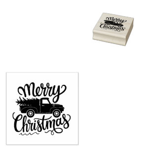 Tampons Encreurs Camion Joyeux Noël moderne et arbre