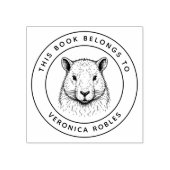 Tampons Encreurs Capybara Personnalisée Ce livre appartient au nom (Impression)