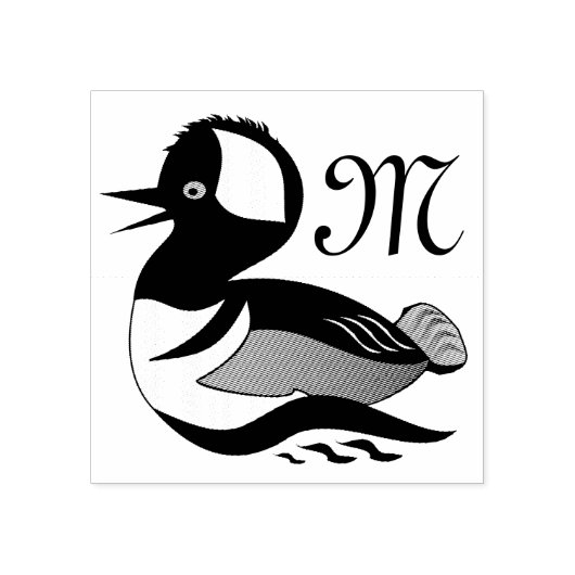 Tampons Encreurs Caricature adorable à capuchon Merganser Canard na (Impression)