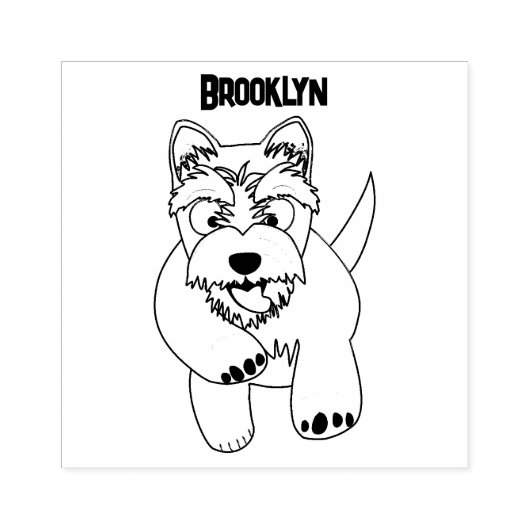 Tampons Encreurs Caricature blanche de terrier de l'ouest (Impression)