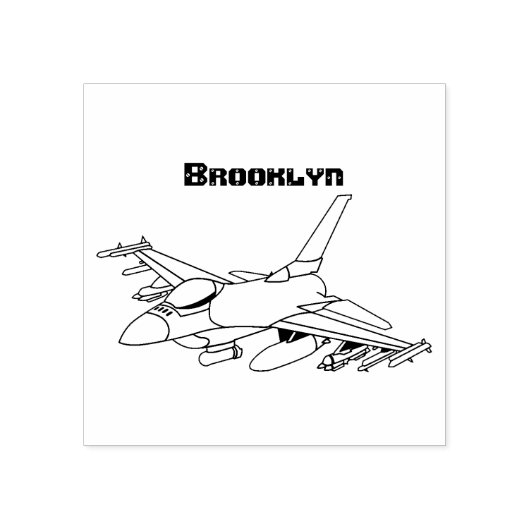 Tampons Encreurs Caricature d'avion de chasse militaire (Impression)