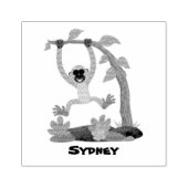 Tampons Encreurs Caricature de bande de gibbon joyeux (Impression)