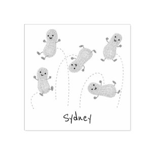 Tampons Encreurs Caricature de cacahuètes joyeux sautillant