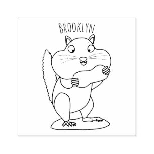 Tampons Encreurs Caricature de chipmunk à grosses joues mignonnes