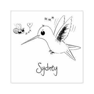 Tampons Encreurs Caricature de colibri d'abeille mignonne