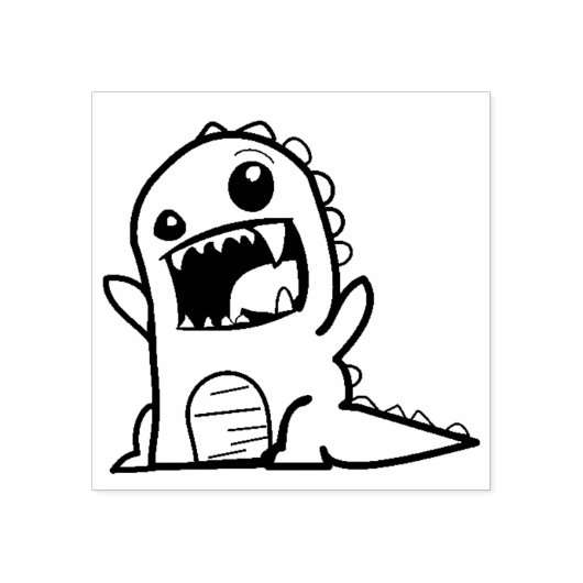 Tampons Encreurs Caricature de dinosaure en colère (Impression)