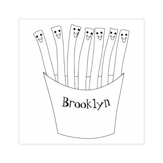 Tampons Encreurs Caricature de frites Cute kawaii fast food (Impression)