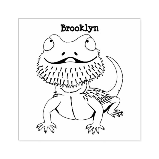 Tampons Encreurs Caricature de lézard de dragon à barbe (Impression)