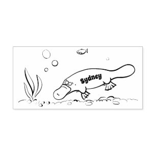 Tampons Encreurs Caricature de natation de Cute platypus