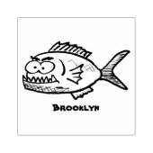 Tampons Encreurs Caricature de poisson de Piranha (Impression)