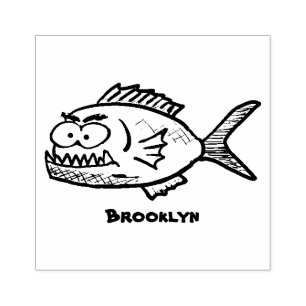 Tampons Encreurs Caricature de poisson de Piranha