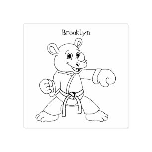 Tampons Encreurs Caricature de rhino kung fu