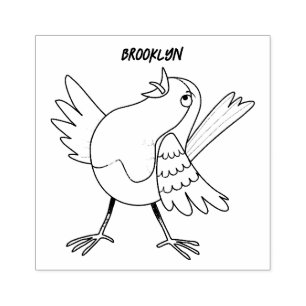 Tampons Encreurs Caricature d'oiseau rouge chantant mignon