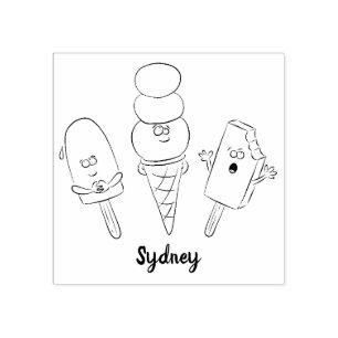Tampons Encreurs Caricature drôles de popsicle à la crème glacée