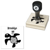 Tampons Encreurs Caricature joyeuse de tortue de mer verte mignonne (Tamponné)