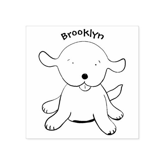 Tampons Encreurs Caricature pour chien de chiot joyeux (Impression)