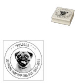 Tampons Encreurs Carlin chien animal de compagnie photo ronde (Tamponné)