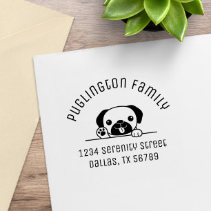 Tampons Encreurs Carlin joyeux chien famille Arch Adresse 2