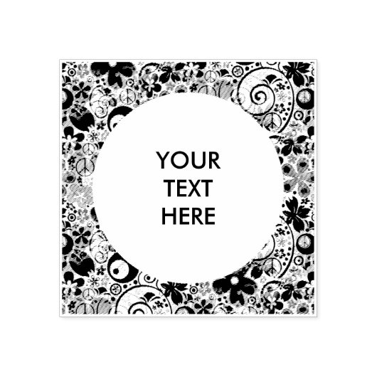 Tampons Encreurs Carré Frame Flower Power I + vos idées (Impression)