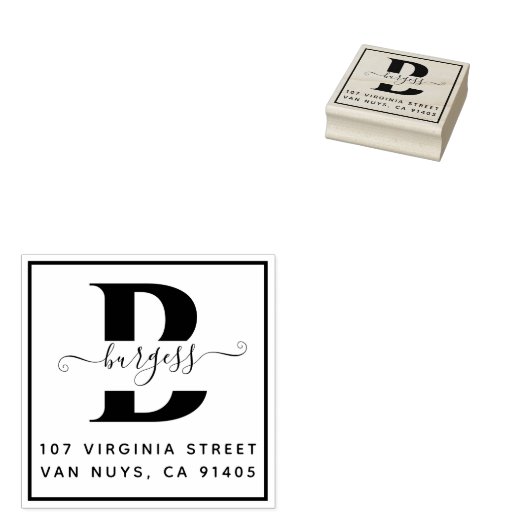 Tampons Encreurs Carré simple monographique manuscrit (Tamponné)