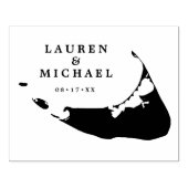 Tampons Encreurs Carte de l'île de Nantucket Mariage Monogramme (Impression)
