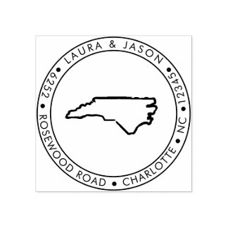 Tampons Encreurs Carte d'état de Caroline du Nord Adresse de retour