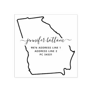 Tampons Encreurs Carte Géorgie Adresse de retour de famille