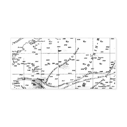 Tampons Encreurs Carte océanique Timbre en caoutchouc (Impression)