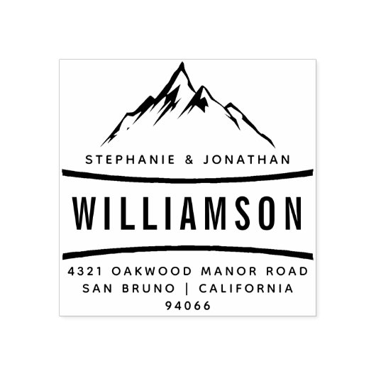 Tampons Encreurs Carte Rustic Mountain Adventure Adresse de retour (Impression)