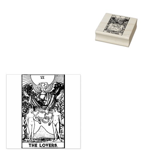 Tampons Encreurs Carte Tarot : Les amoureux : Texte personnalisé (Tamponné)