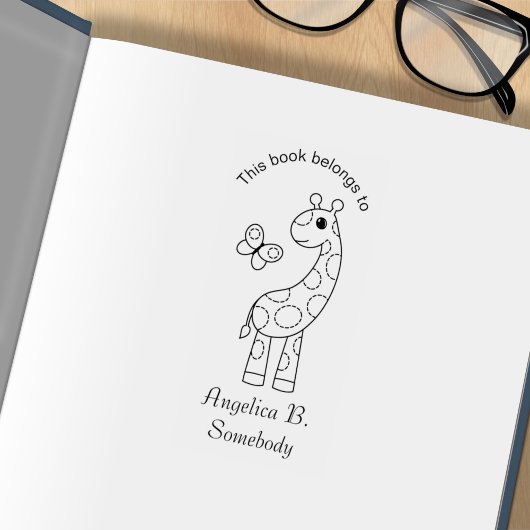 Tampons Encreurs Cartoon Giraffe and Butterfly Color Me Boplate