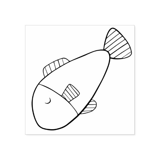 Tampons Encreurs Cartoon Whimsical Cute Poisson Caoutchouc (Impression)