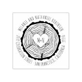 Tampons Encreurs Carved Wooden Heart Rustic Wedding Return Address (Impression)