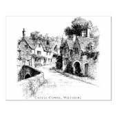 Tampons Encreurs Castle Combe Village Sketch, Wiltshire England (Impression)