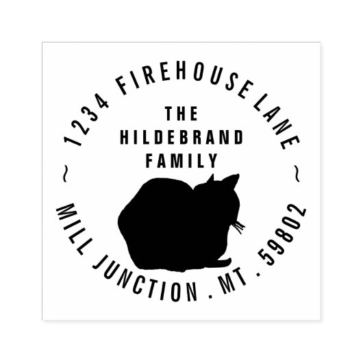 Tampons Encreurs Cat En Cercle Adresse De Retour Timbre (Impression)