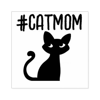 TAMPONS ENCREURS CAT MOM BLACK CAT RUBBER STAMP